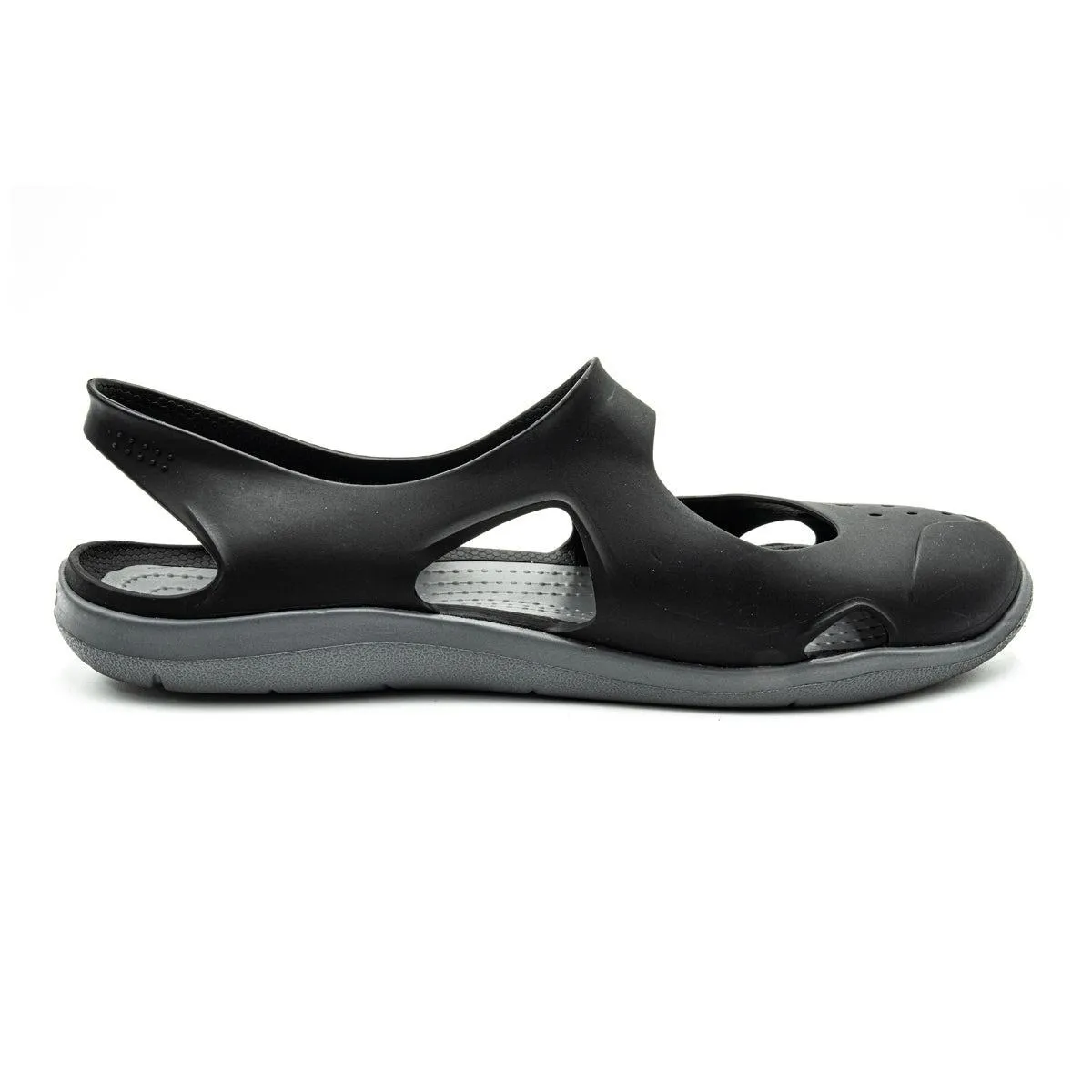 Crocs Swiftwater Flat Sandals Rubber Grey Colour For Women