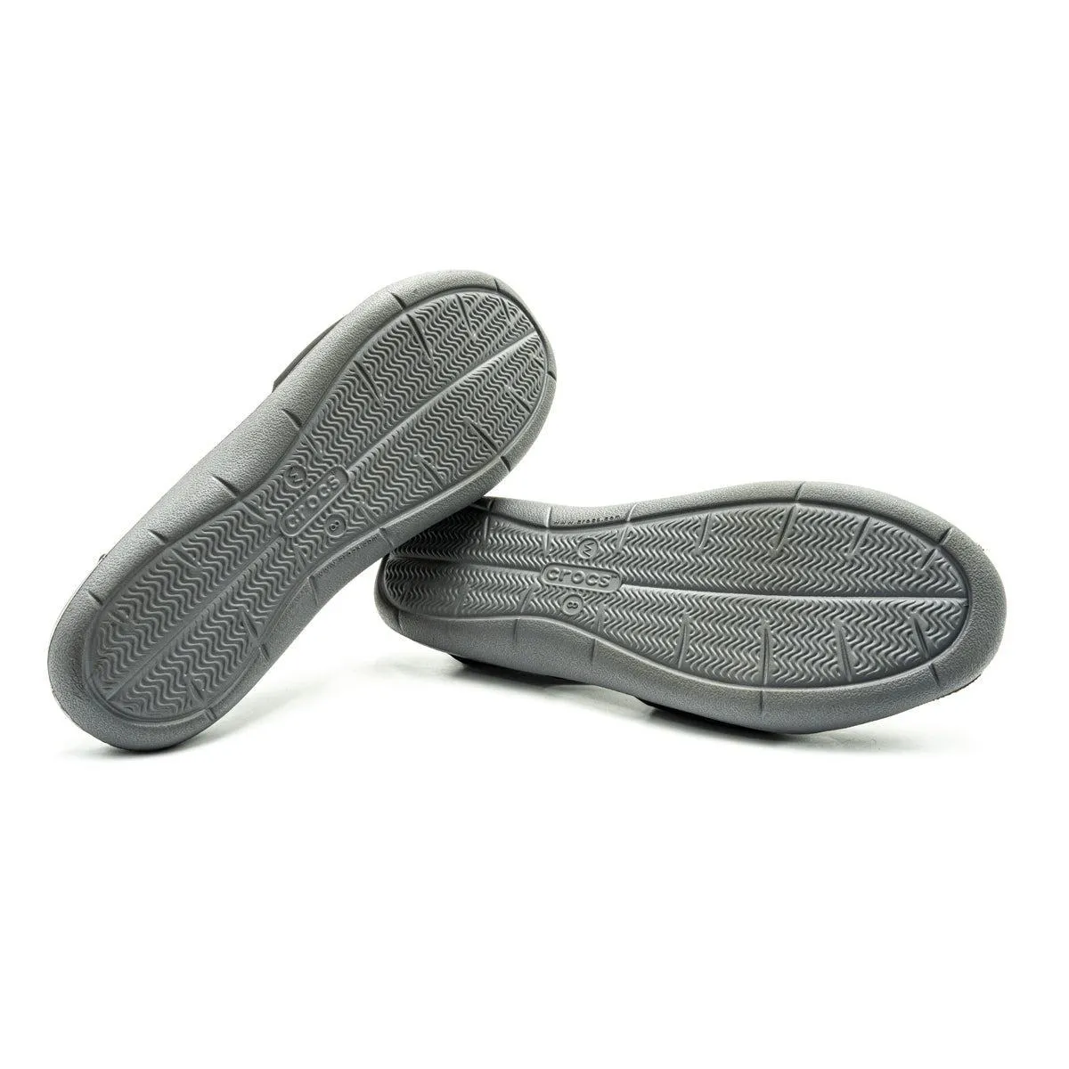 Crocs Swiftwater Flat Sandals Rubber Grey Colour For Women