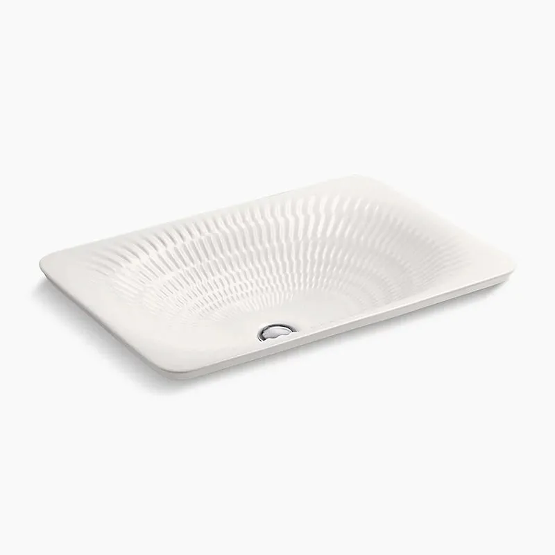 Derring Carillon Wading Pool 14.56" x 21.13" x 6.13" Vitreous China Vessel Bathroom Sink in Translucent White