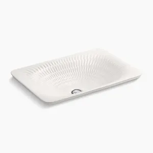 Derring Carillon Wading Pool 14.56" x 21.13" x 6.13" Vitreous China Vessel Bathroom Sink in Translucent White