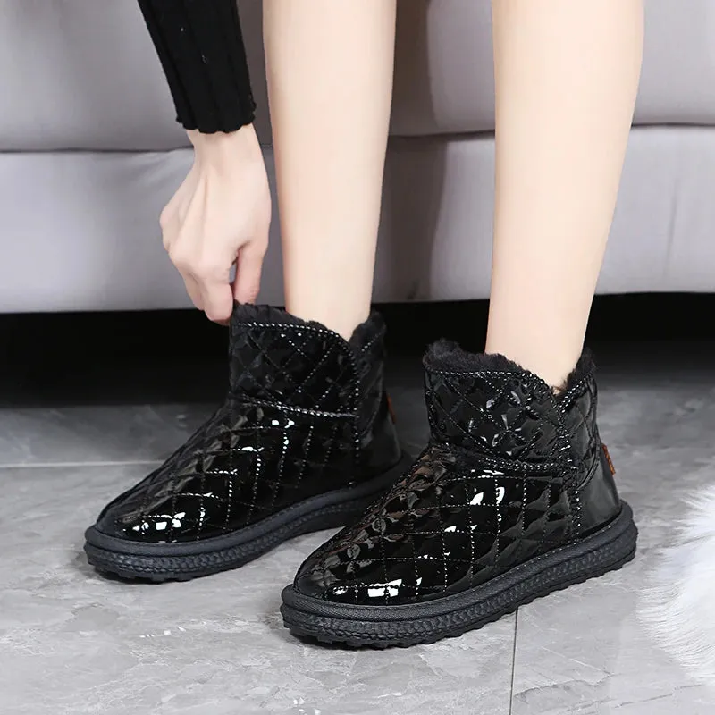Hnzxzm New 2024 Women's Snow Boots Winter Warm Plush Boots Women's  Winter Casual Shoes Women's Ankle  Fashion Boots Platform Shoes