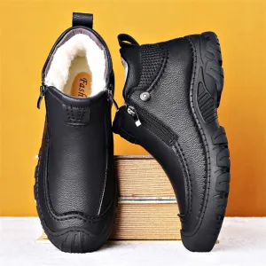 Men Winter Snow Boots Waterproof Leather Sneakers Super Warm Men's Boots Outdoor Male Hiking Boots Work Shoes chaussure homme