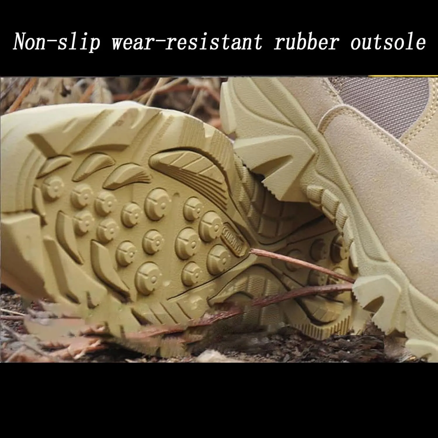 Men's Ultralight Tactical Military Boots, Comfort Breathable with Zipper Rubber Sole Hiking Shoes, Outdoor Lace-up Sports Durable Desert Combat Shoes