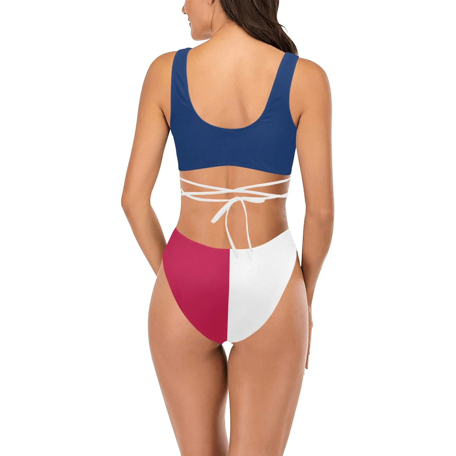 tex blue 2 Cross String Bikini Set (Model S29)