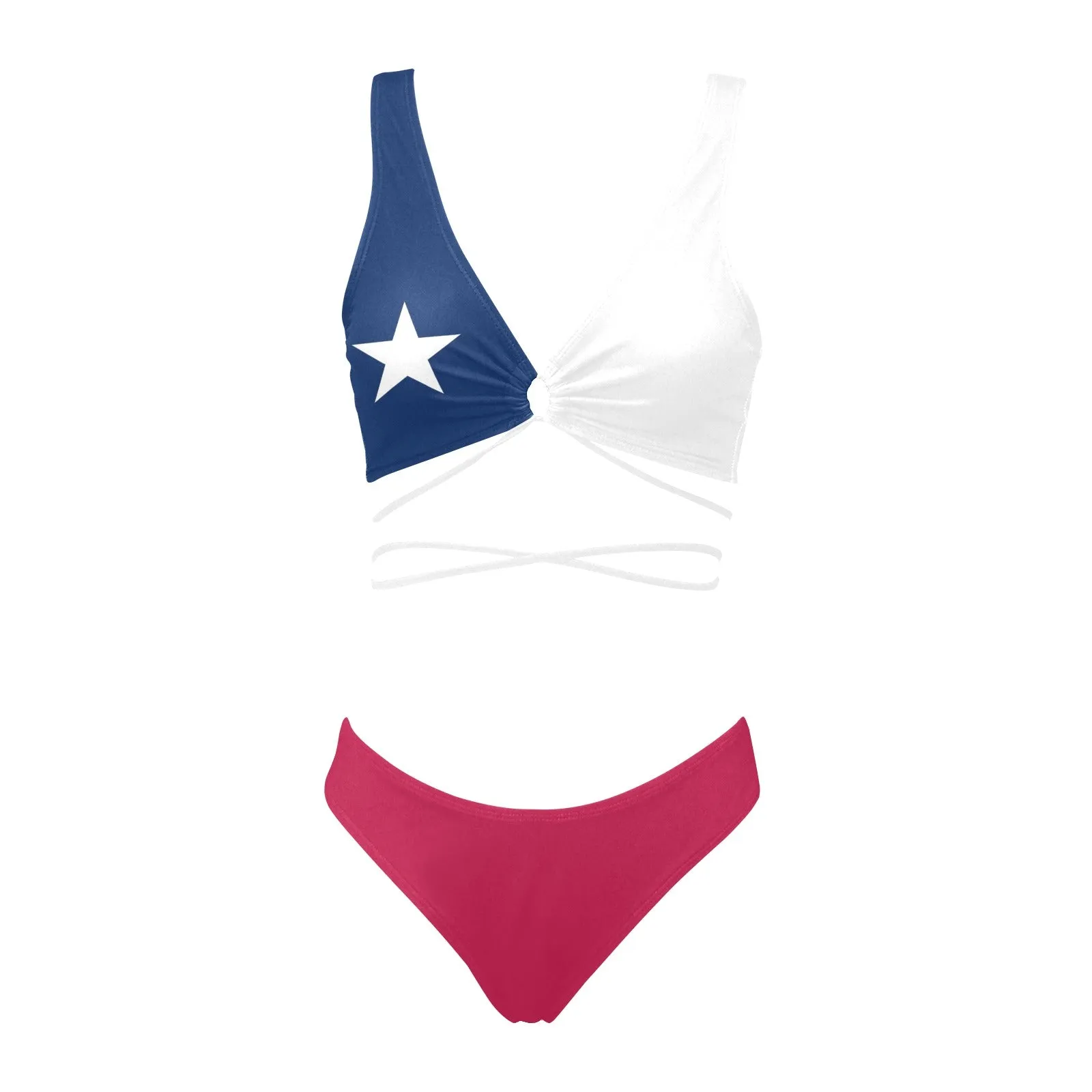 tex blue 2 Cross String Bikini Set (Model S29)