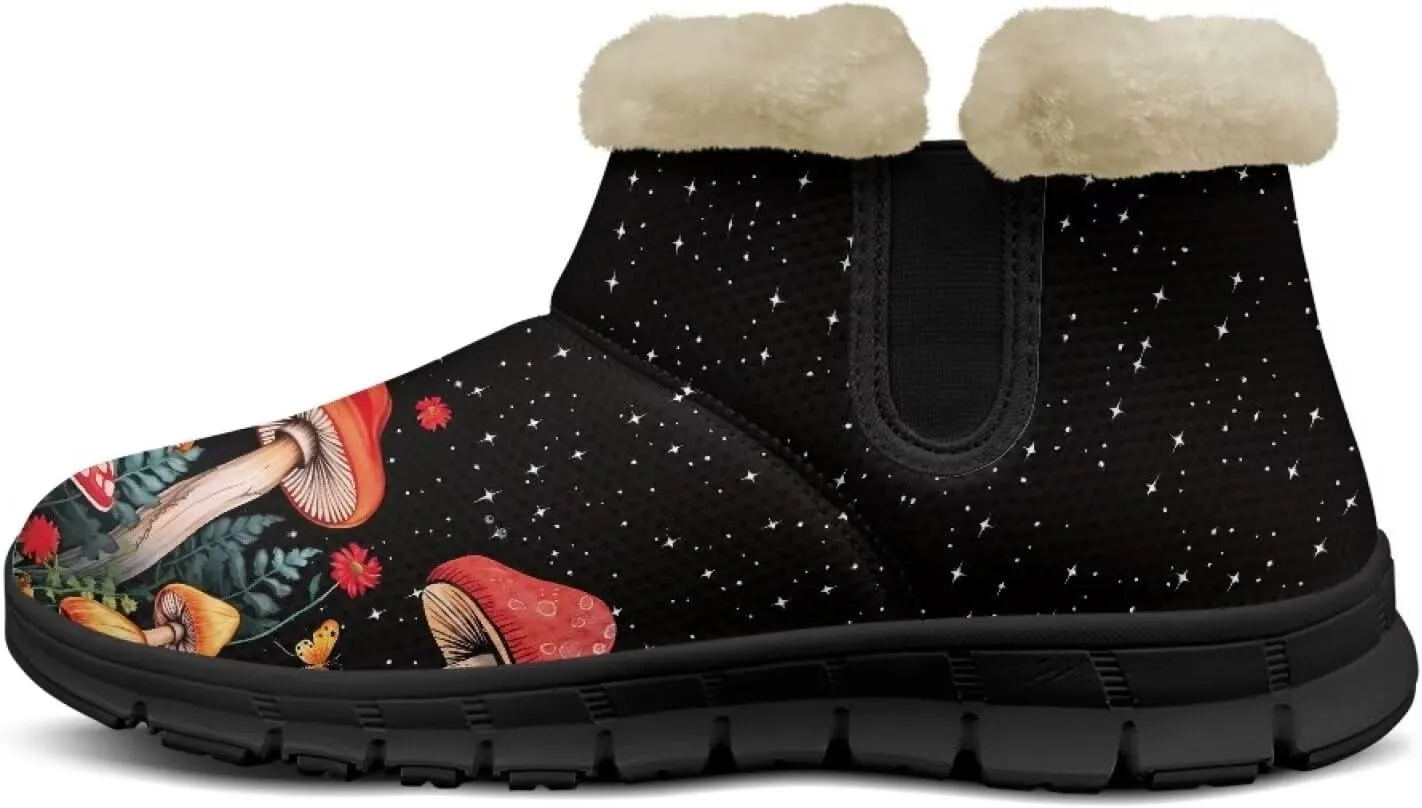 Winter Arch Support Ankle Boots for Women Plush Fuzzy Snow Booties Warm Anti-Slip Outdoor Shoes Size 6-12