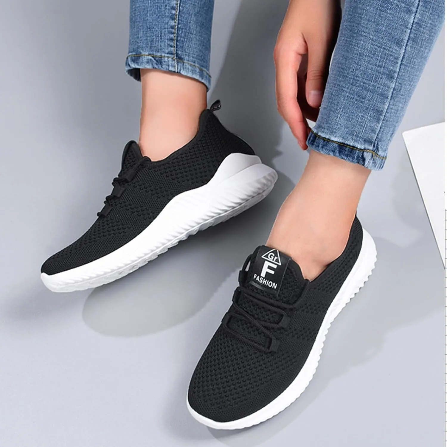 Womens Slip On Walking Shoes Wide Width Breathable Sneakers Air Cushion Road Running Shoe Workout Athletic Lightweight Casual Sport Shoes Ultra Light Tennis Gym Workout Training Shoe